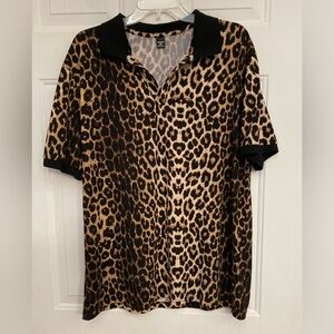 🤩🐆🤩 MANFINITY Leopard print POLO style Shirt